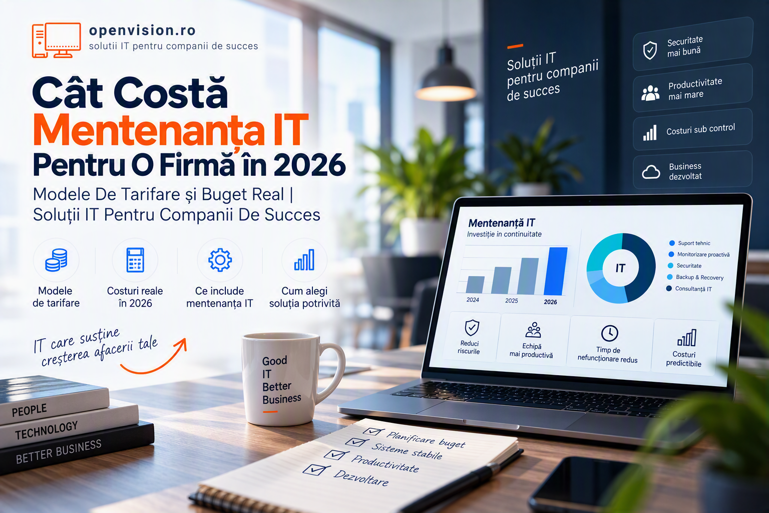Cât costă mentenanța IT pentru o firmă în 2026: modele de tarifare și buget real